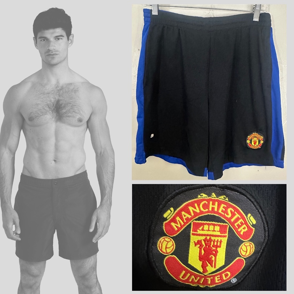 Manchester United Athletic Shorts Small Gently worn 100% polyester 30-36" waist